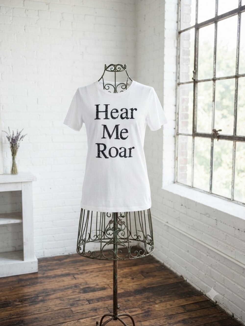 H&M White Graphic Tee with Bold Black Text